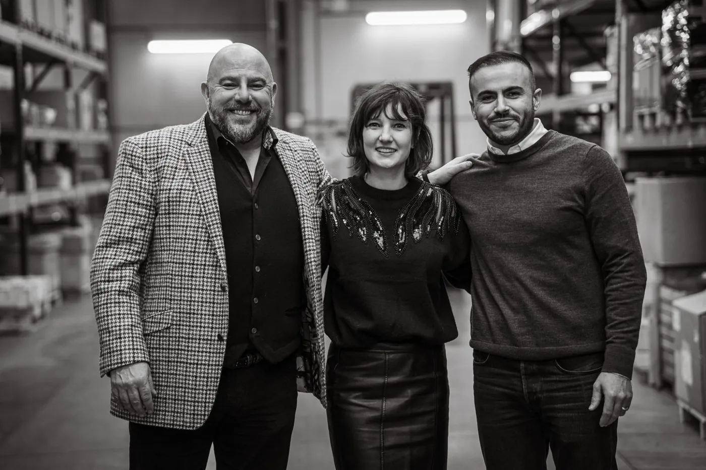 The three TMS partners in the Alleur warehouse